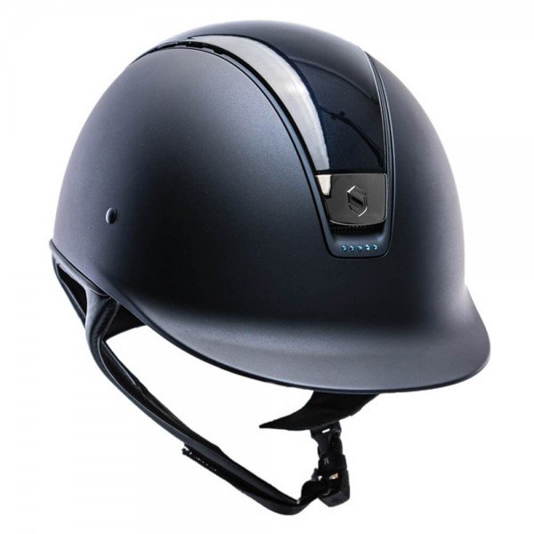 Samshield Riding Helmet Classic SM, Top glossy blue, Trim matt, 5 Sw metallic blue, Blazon blk chrm