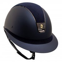 Samshield Riding Helmet Miss Shield SM, Top+FB Alct, Trim blk chrm, Blazon Gold Crystal Fabric