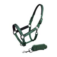 Equestrian Stockholm Halter Sycamore Green, with Rope