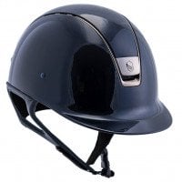 Samshield Riding Helmet Classic Shadow Glossy, Trim + Blazon Black Chrome