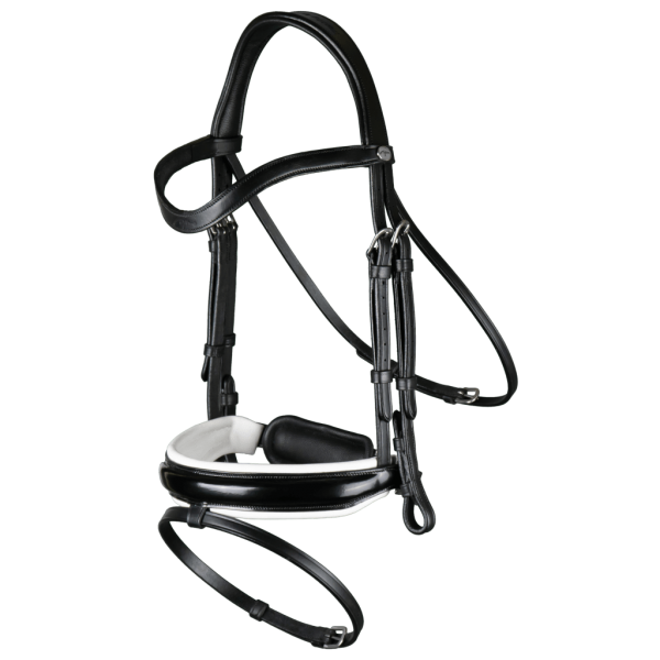 Dyon Bridle Patent Large Crank with Swedish Noseband and White Lining