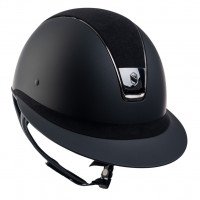 Samshield Riding Helmet Miss Shield SM, Top + Frontal Band Alcantara, Trim + Blazon Black Chrome