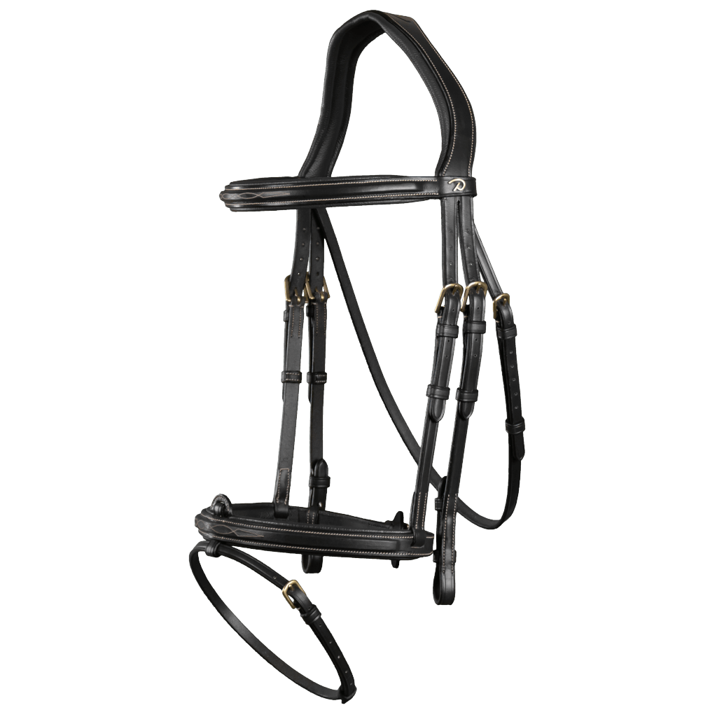 Heritage English Leather Snaffle Bridle with Flash 