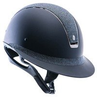 Samshield Riding Helmet Miss Shield SM, Top+FB+Blazon Crystal Fabric Sw ParadiseShine, Trim blk chrm